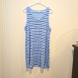 Gap Jersey Dress Blue Striped Size Large